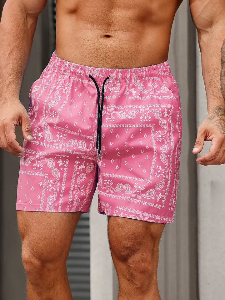 Men's Comfortable Bandana Print Swim Shorts