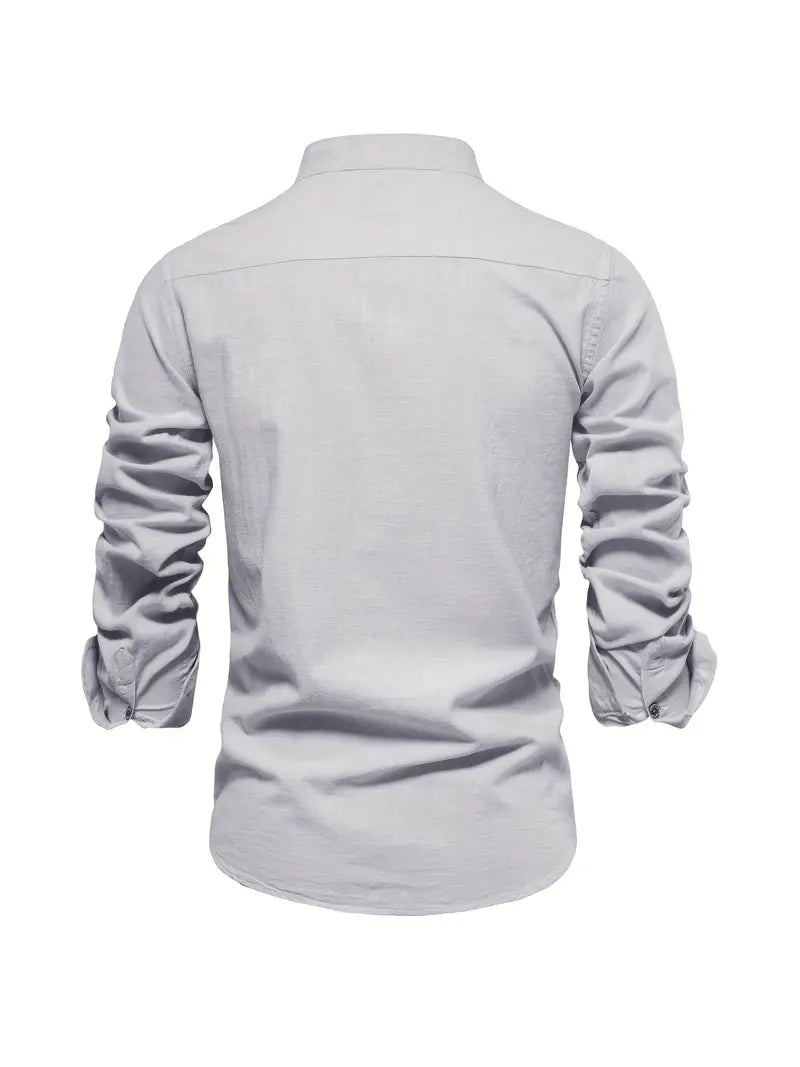 Stylish Shirt Men’s Long Sleeve Stand Collar