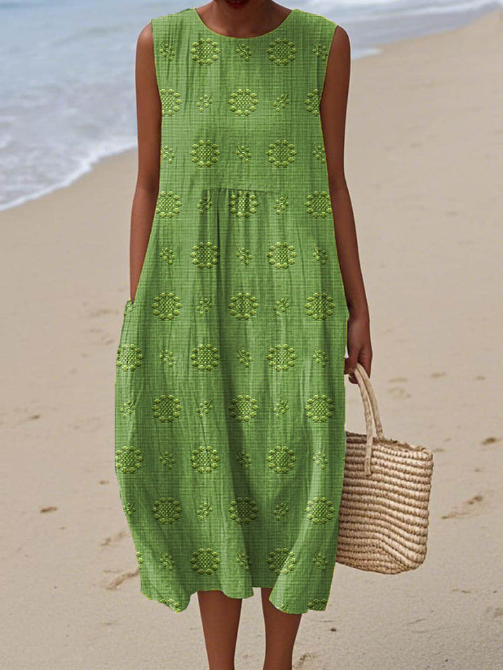 Women's Sleeveless Textured Midi Dress
