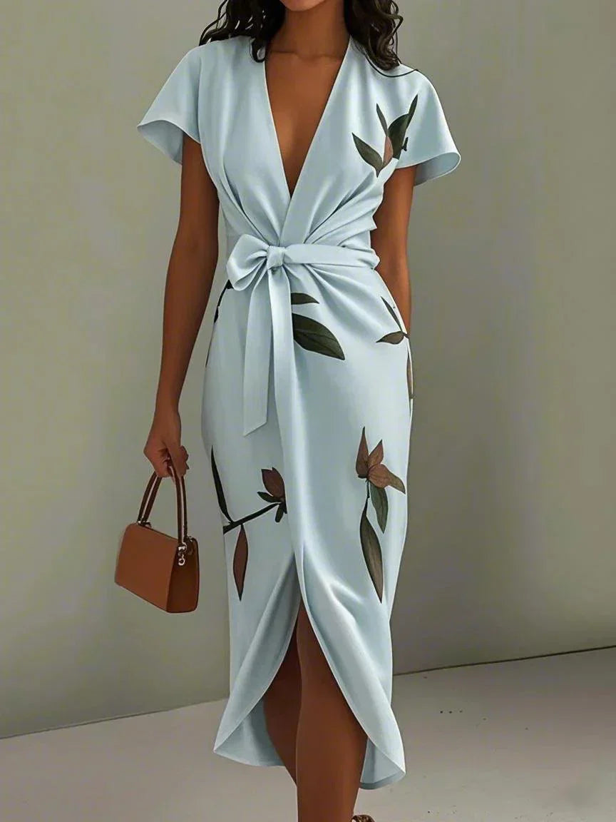 Women’s Stylish Wrap Midi Dress