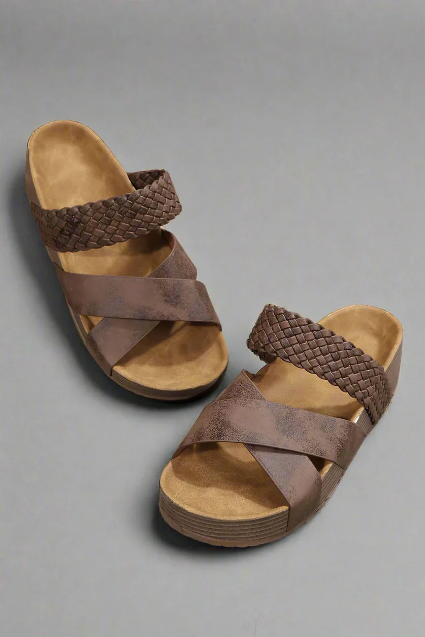 Women's Orthopedic Sandals | Cross Strap Braided