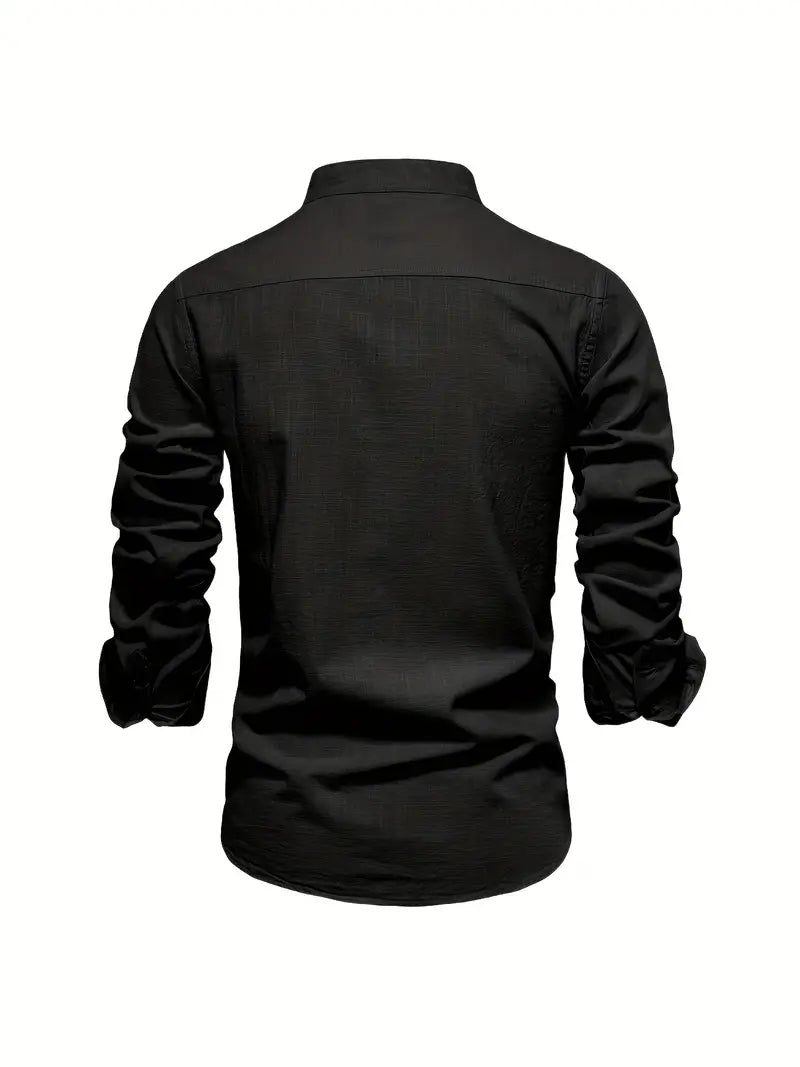 Stylish Shirt Men’s Long Sleeve Stand Collar
