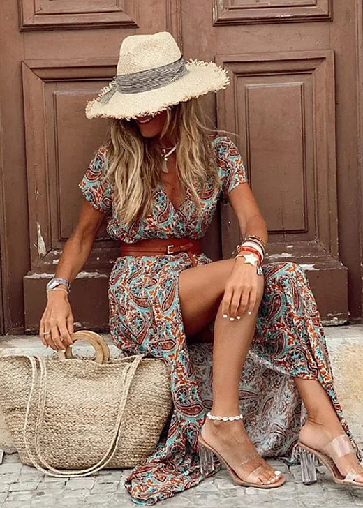 Women's Boho Dress | Short Sleeve