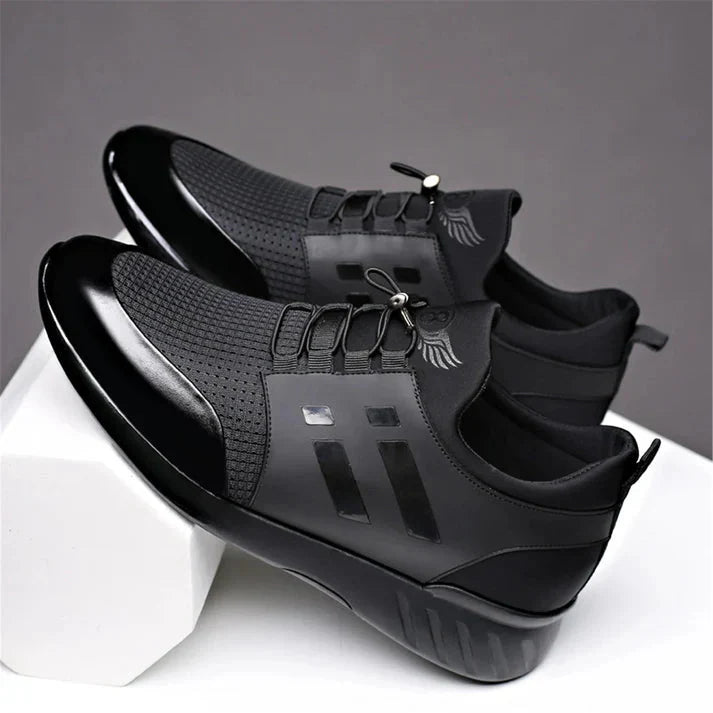 Leather Lace-Up Low Top Trainers