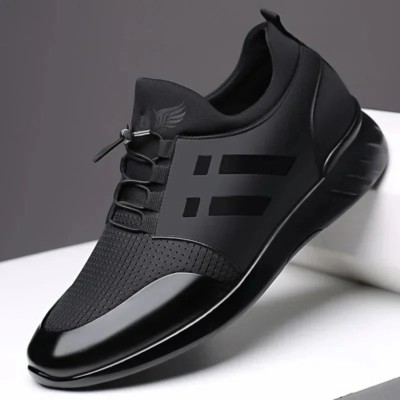 Leather Lace-Up Low Top Trainers