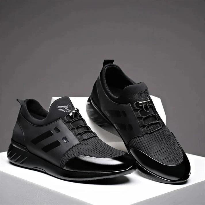 Leather Lace-Up Low Top Trainers