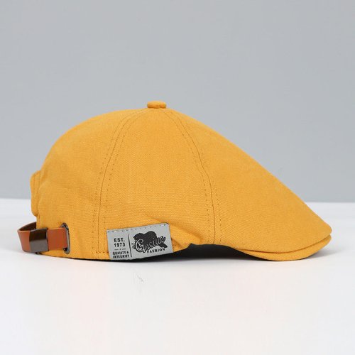 Men's Adjustable Flat Top Beret | Modern Structured Fit Back