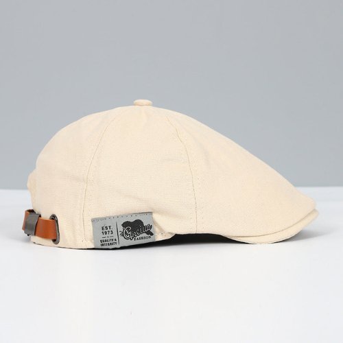 Men's Adjustable Flat Top Beret | Modern Structured Fit Front