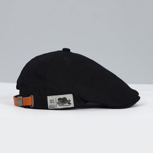 Men's Adjustable Flat Top Beret | Modern Structured Fit Side