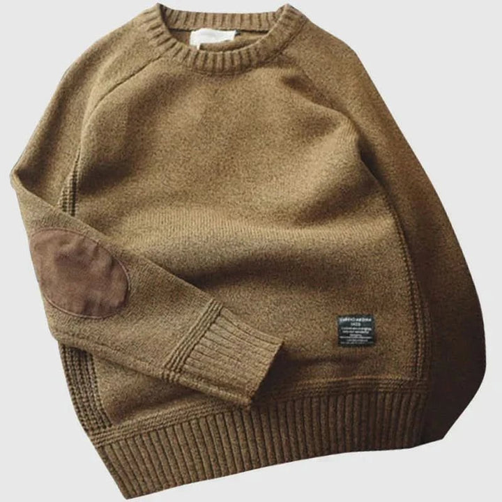 Men's Alpine Knit Sweater | Relaxed Fit with Elbow Patches Angle
