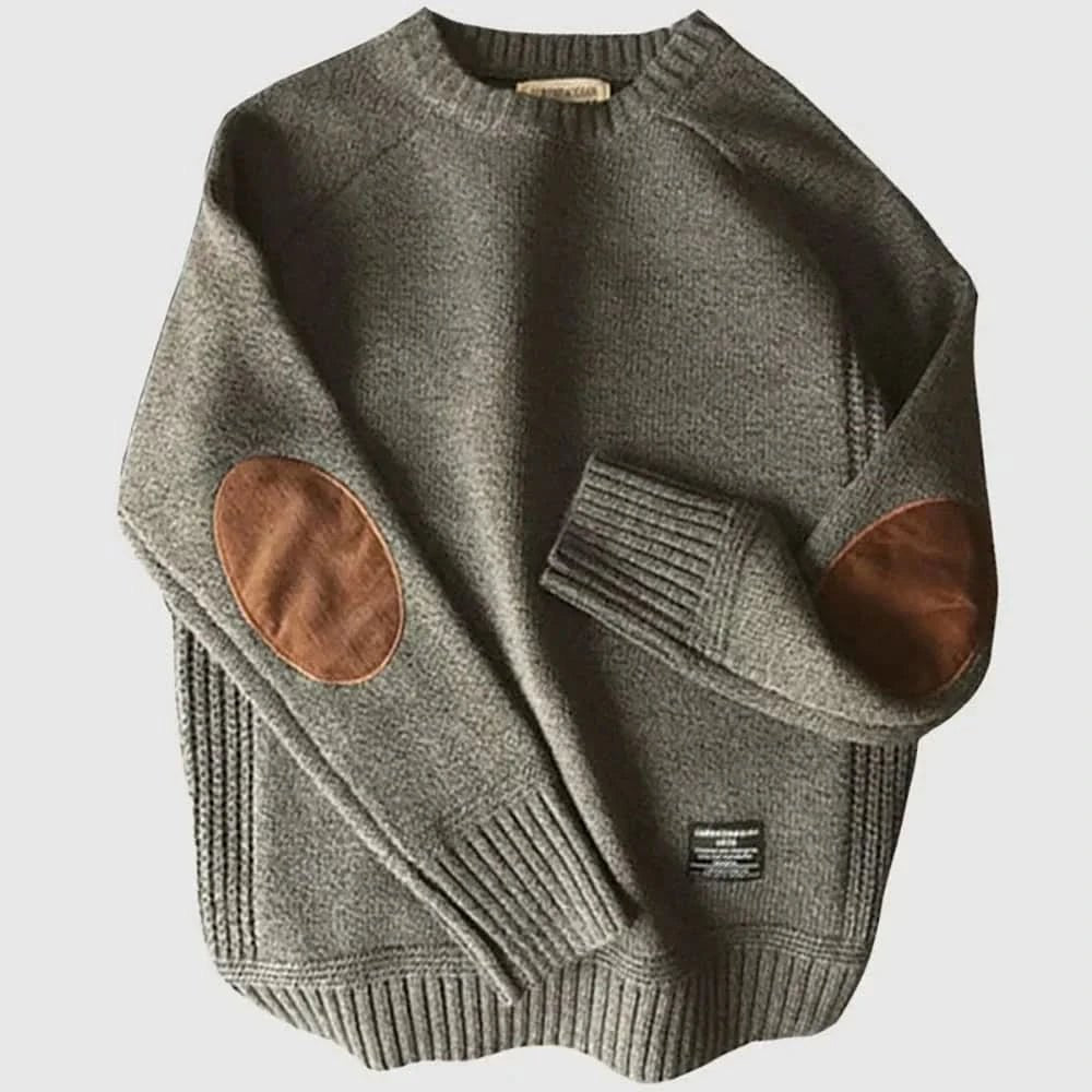 Men's Alpine Knit Sweater | Relaxed Fit with Elbow Patches Front
