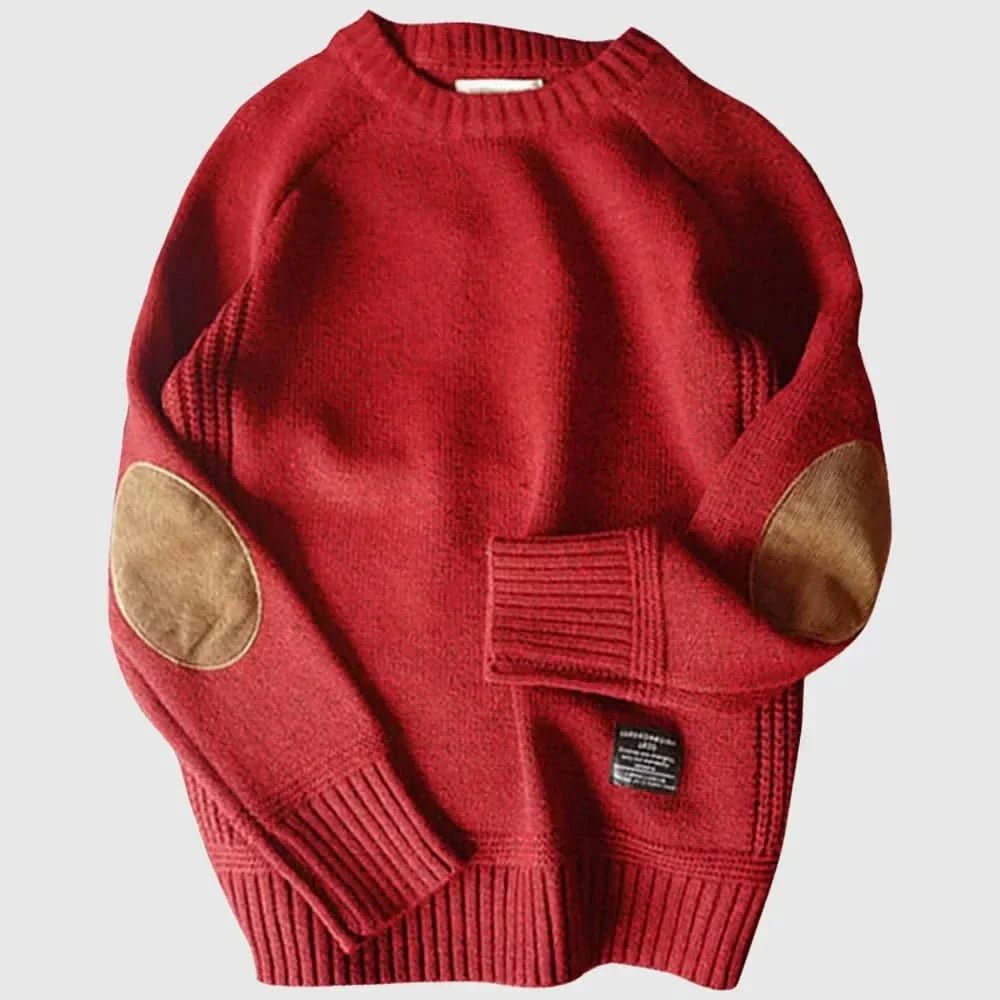 Men's Alpine Knit Sweater | Relaxed Fit with Elbow Patches Lifestyle