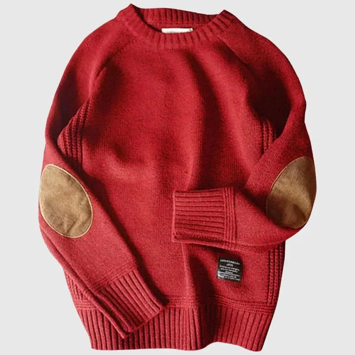 Men's Alpine Knit Sweater | Relaxed Fit with Elbow Patches Lifestyle