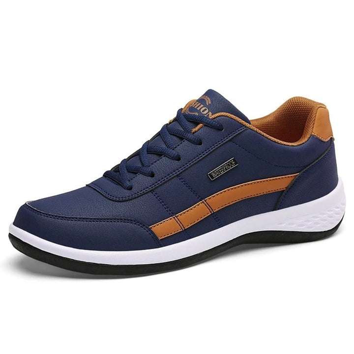 Men's Balance Leather Sneakers | Orthopedic Lateral Stripe Sole Detail