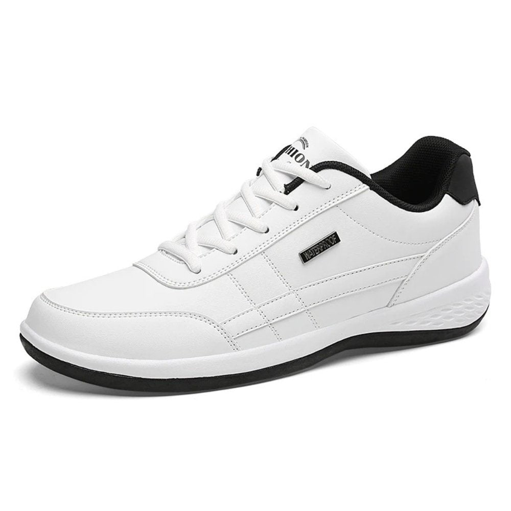 Men's Balance Leather Sneakers | Orthopedic Lateral Stripe Sole Front