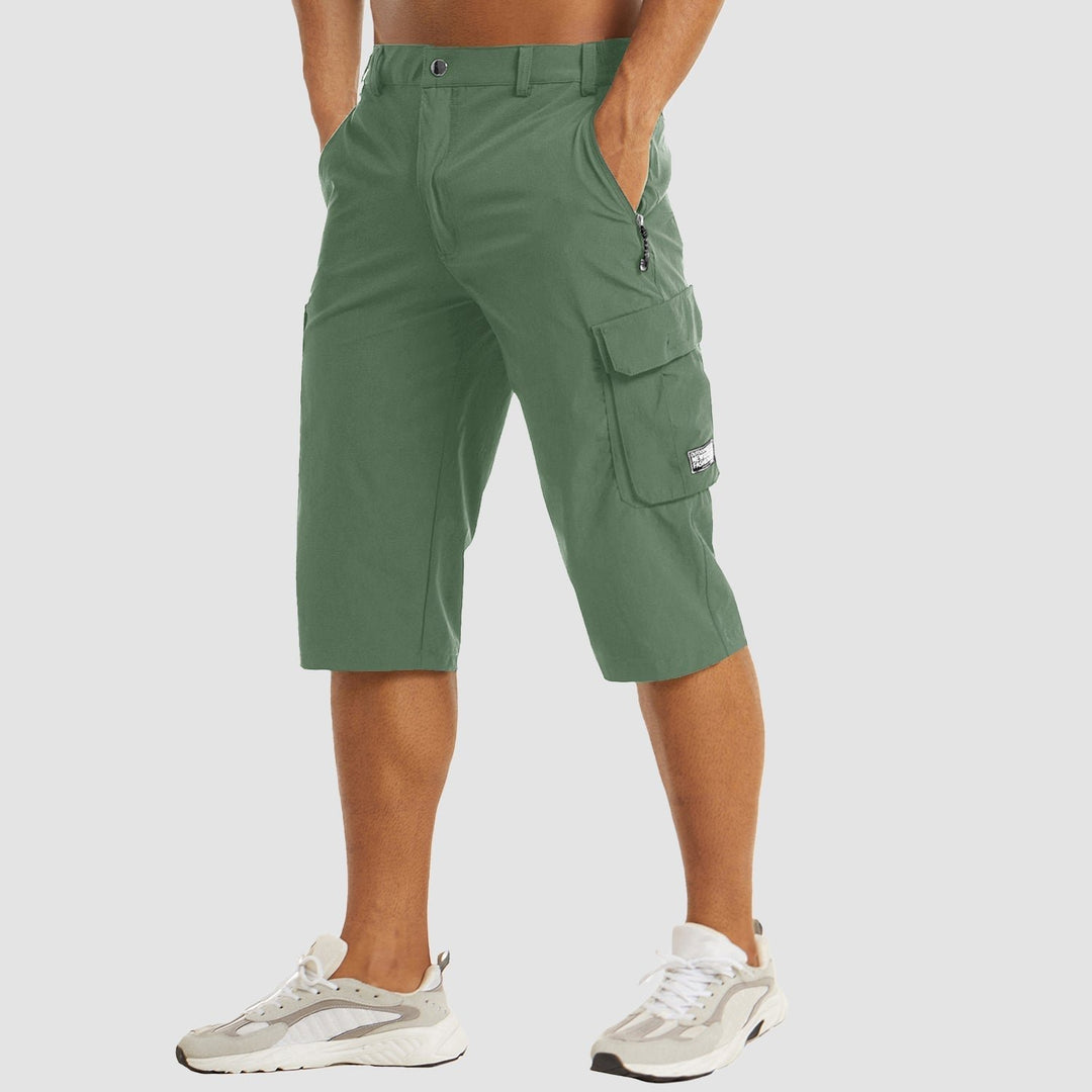 Men's Below Knee Stretch Fit Cargo Shorts Angle