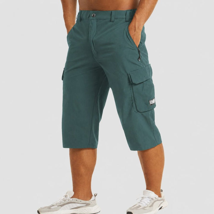 Men's Below Knee Stretch Fit Cargo Shorts Back