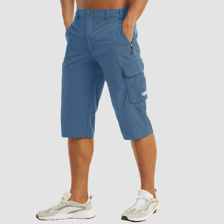 Men's Below Knee Stretch Fit Cargo Shorts Close Up