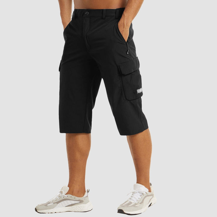 Men's Below Knee Stretch Fit Cargo Shorts Side