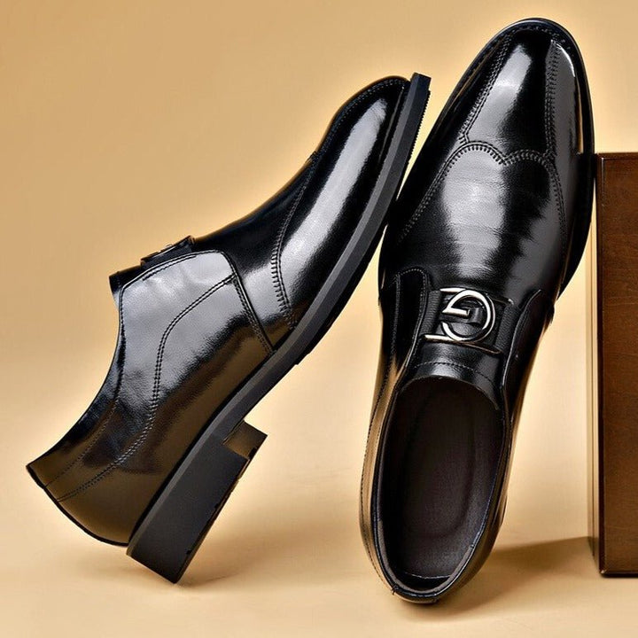 Men's Buckle Detail Loafers Dress Shoes Back