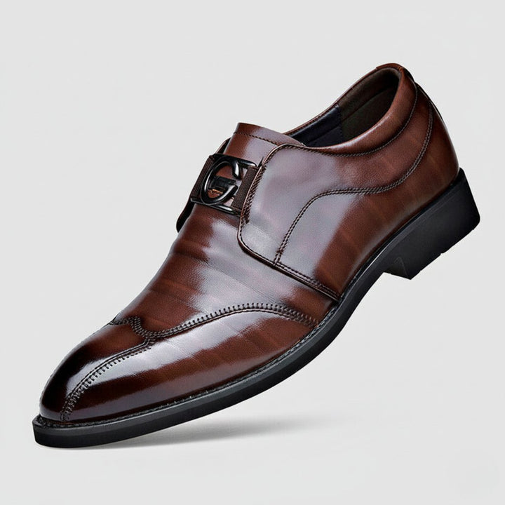 Men's Buckle Detail Loafers Dress Shoes Hero