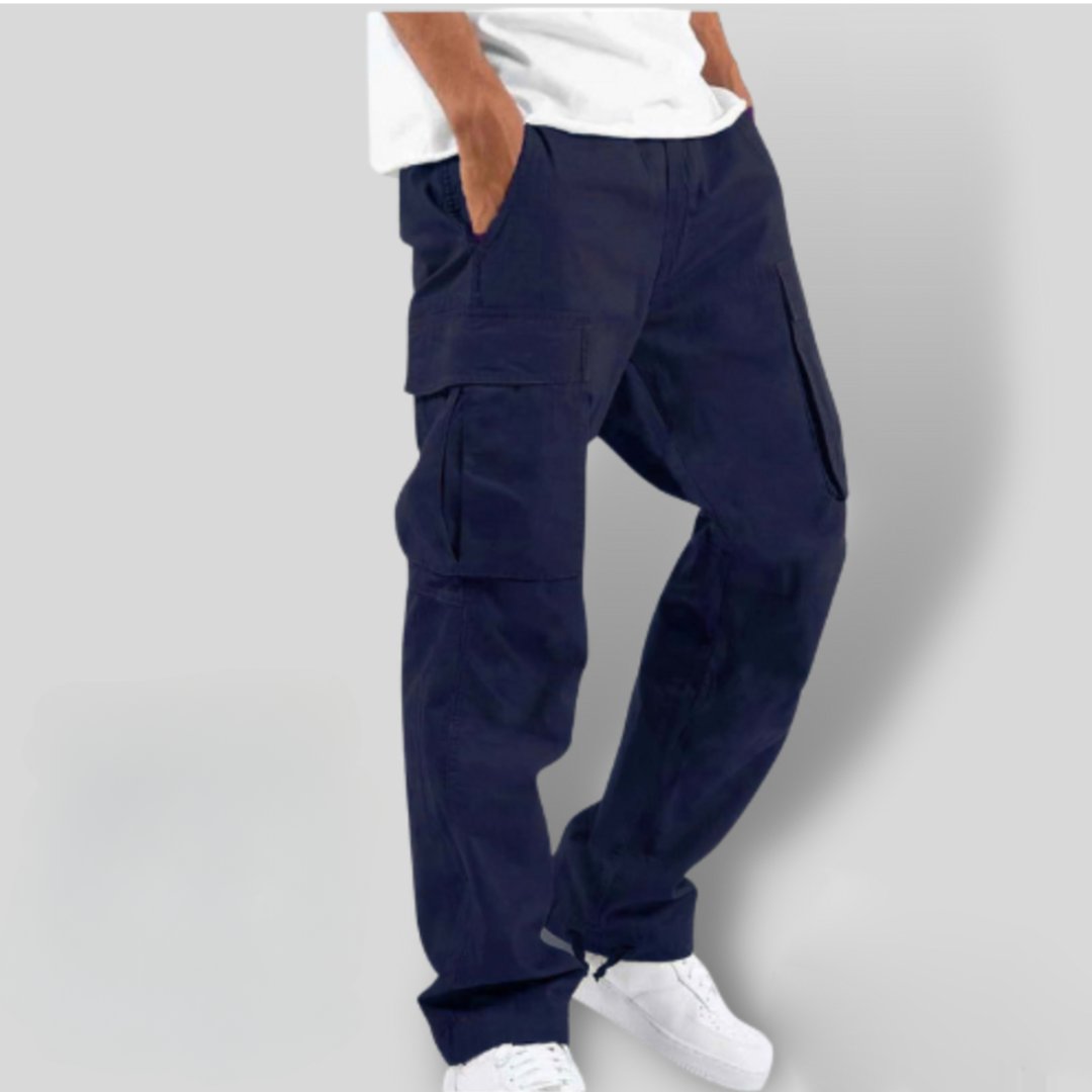 Men's Cargo Trousers | Loose Fit with Double Cargo Pockets Back
