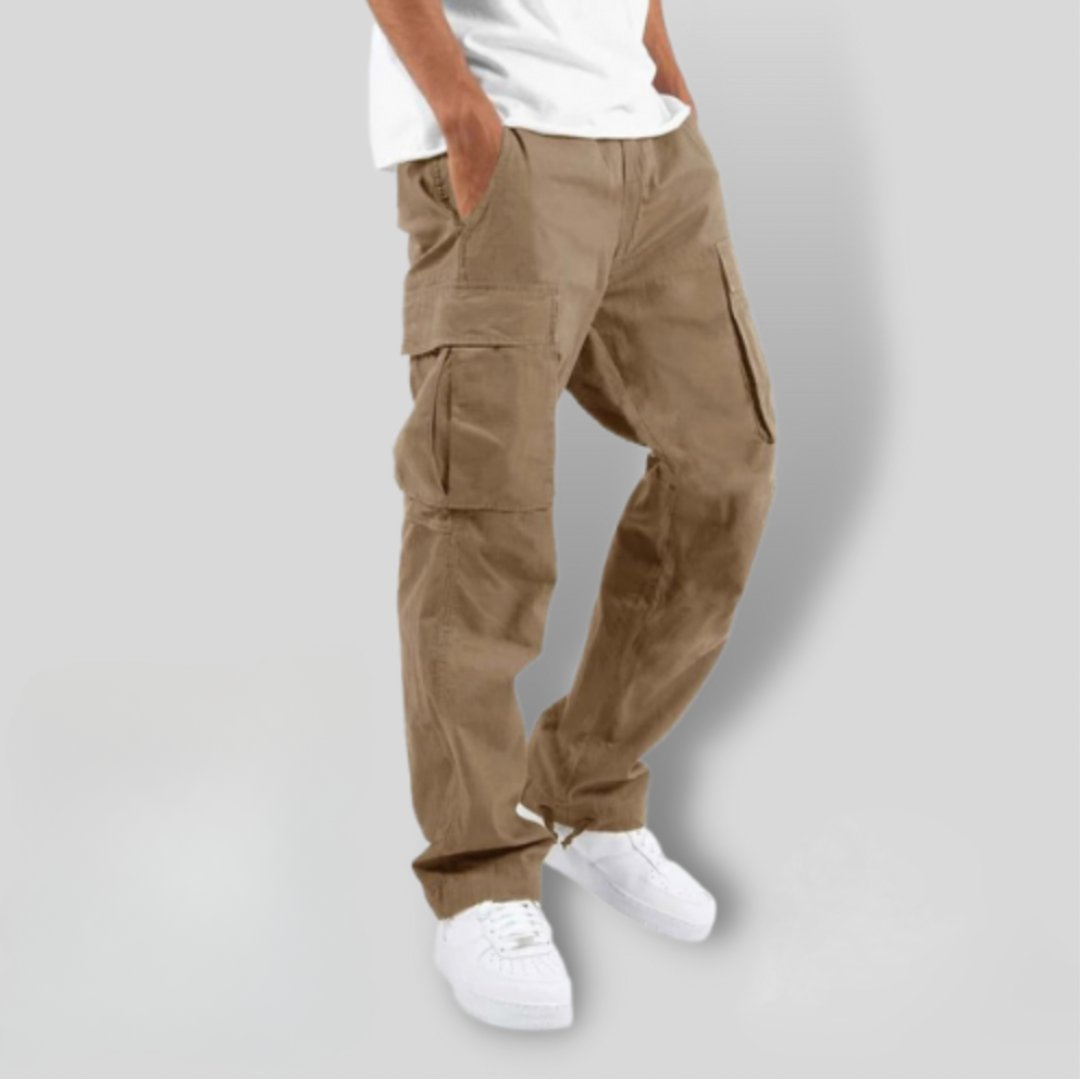 Men's Cargo Trousers | Loose Fit with Double Cargo Pockets Detail