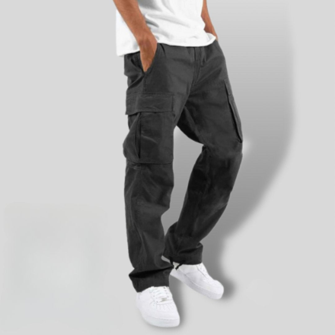 Men's Cargo Trousers | Loose Fit with Double Cargo Pockets Front