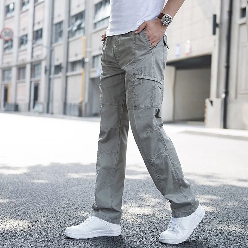 Men's Cargo Trousers | Relaxed Fit with Side Pockets Back
