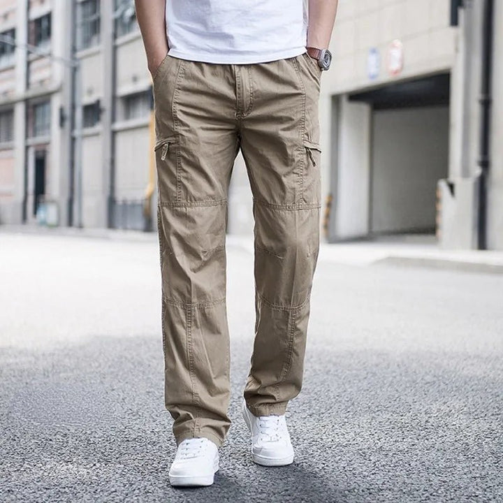 Men's Cargo Trousers | Relaxed Fit with Side Pockets Close Up