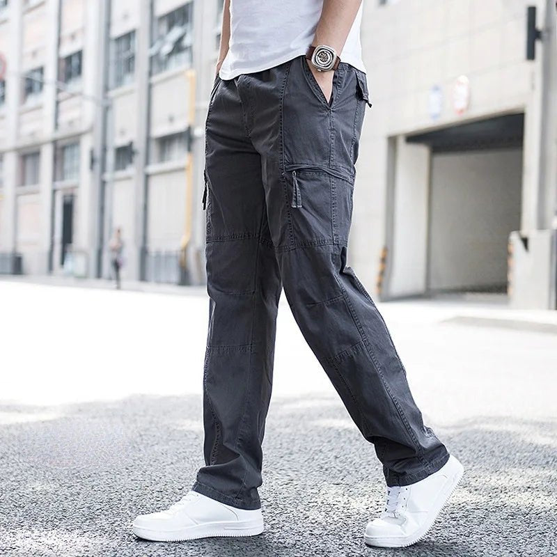 Men's Cargo Trousers | Relaxed Fit with Side Pockets Front