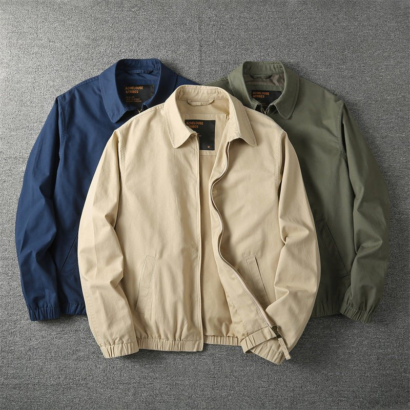 Men's Casual Zip Up Jacket with Elasticated Cuffs Side