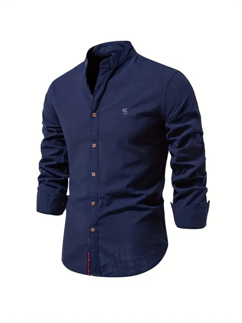 Men's Classic Button-Up Shirt | Oxford Fit with Mandarin Collar Lifestyle