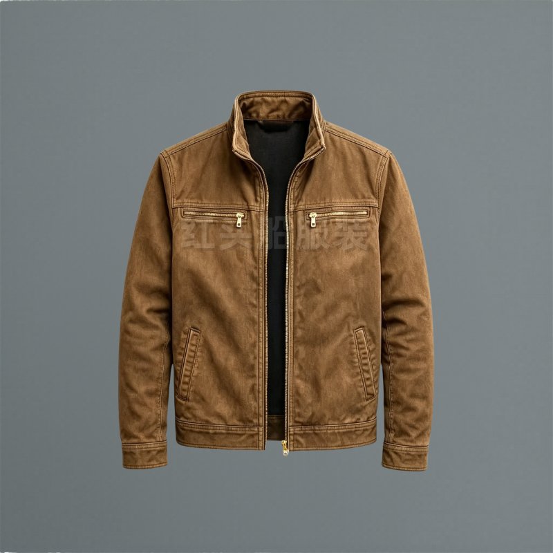 Men's Classic Cotton Jacket | Smart Casual with Dual Chest Zippers Back