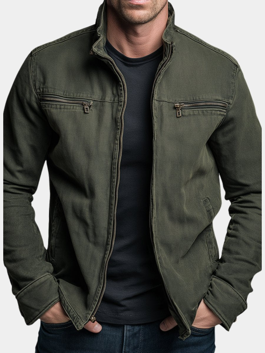 Men's Classic Cotton Jacket | Smart Casual with Dual Chest Zippers Hero