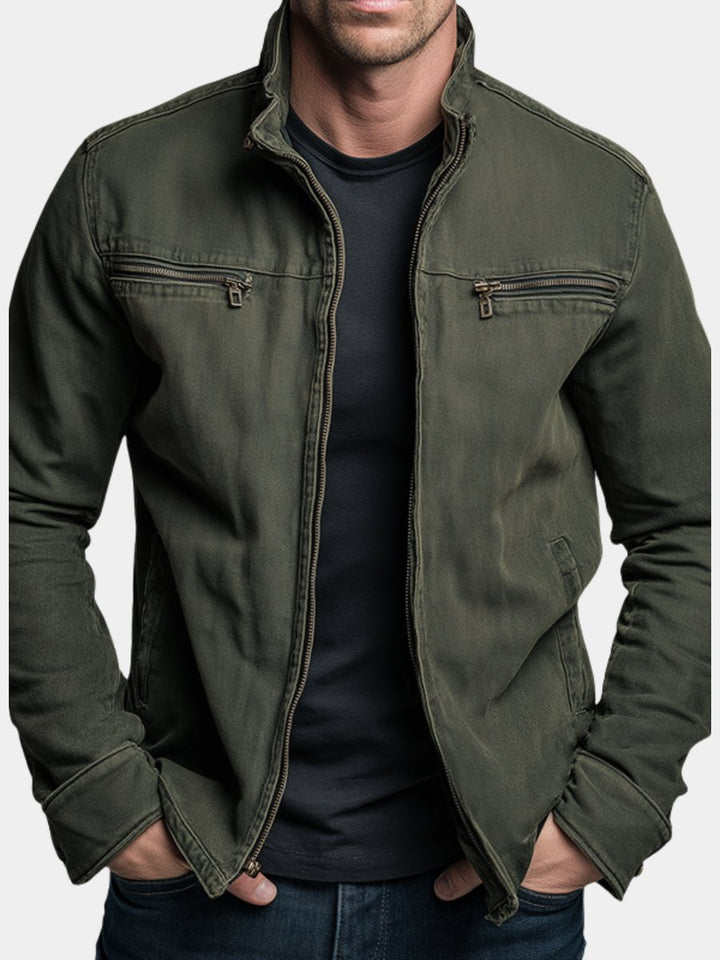 Men's Classic Cotton Jacket | Smart Casual with Dual Chest Zippers Hero