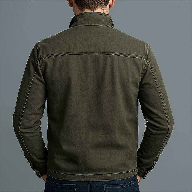 Men's Classic Cotton Jacket | Smart Casual with Dual Chest Zippers Lifestyle