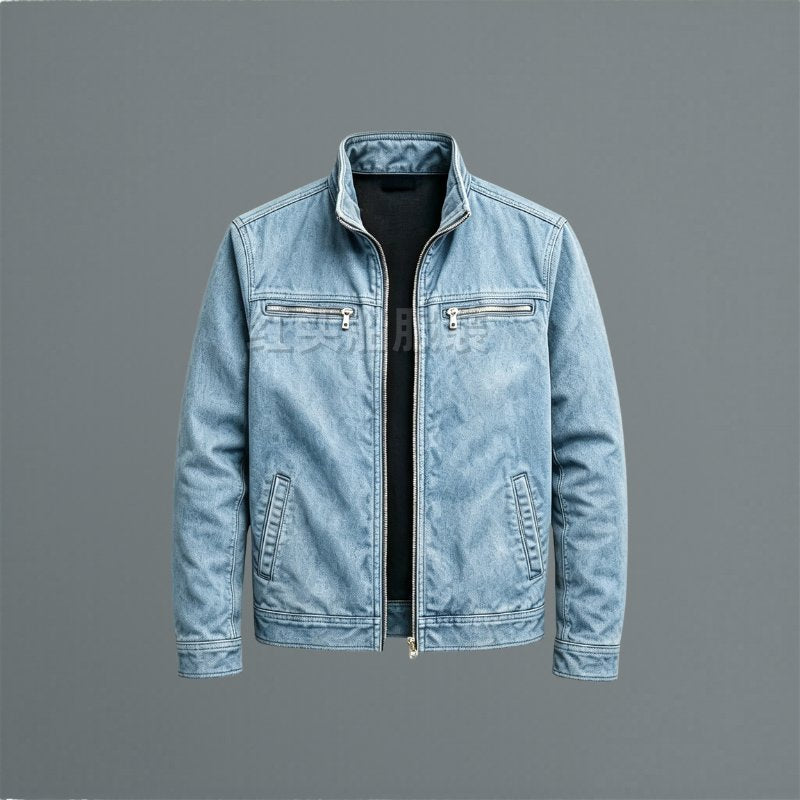 Men's Classic Cotton Jacket | Smart Casual with Dual Chest Zippers Side