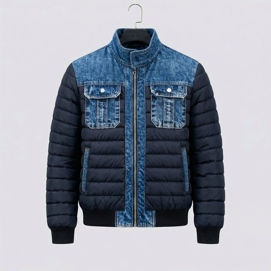 Men's Classic Denim Jacket | Padded Hybrid Winter Fit Hero
