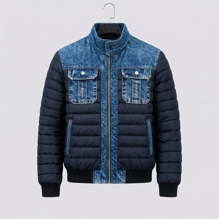Men's Classic Denim Jacket | Padded Hybrid Winter Fit Hero