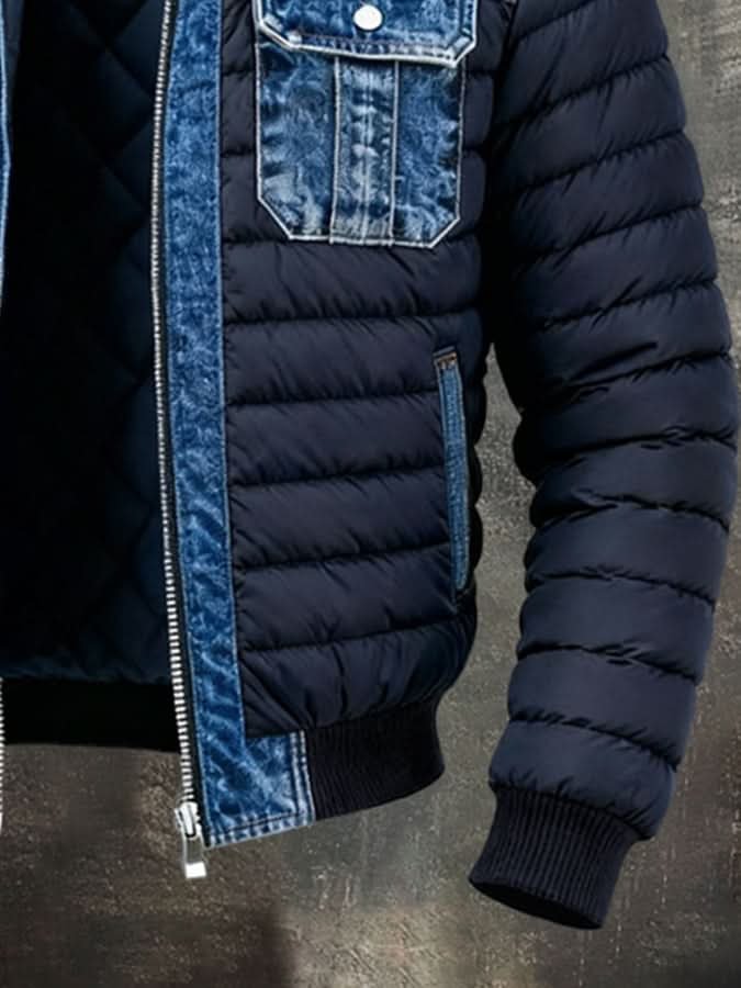 Men's Classic Denim Jacket | Padded Hybrid Winter Fit Side