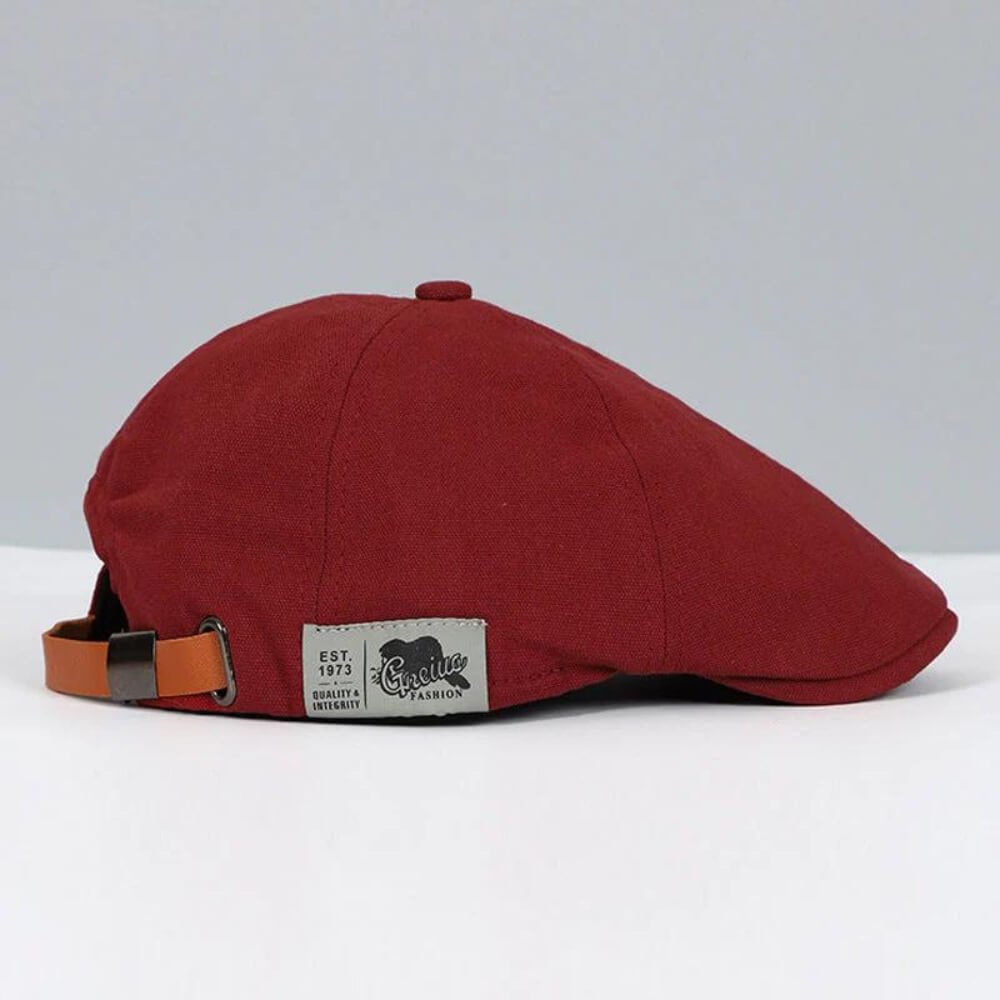 Men's Classic Flat Cap | Newsboy Style with Side Buckle Back