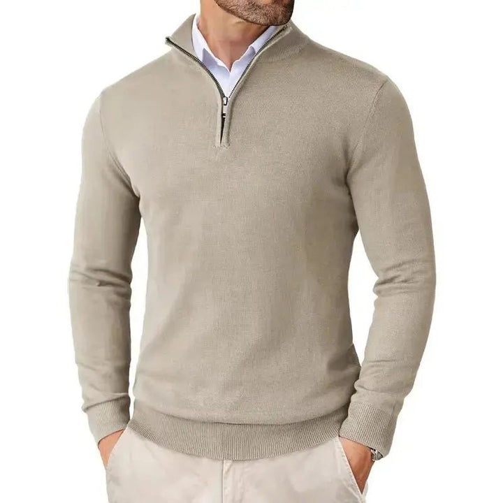 Men's Classic Half-Zip Jumper | Mock Neck Relaxed Fit Alternate