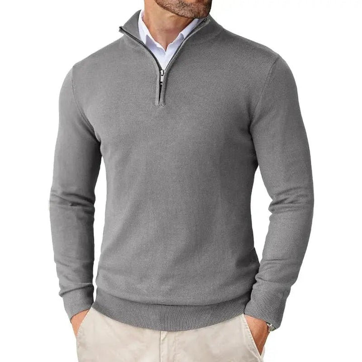 Men's Classic Half-Zip Jumper | Mock Neck Relaxed Fit Lifestyle