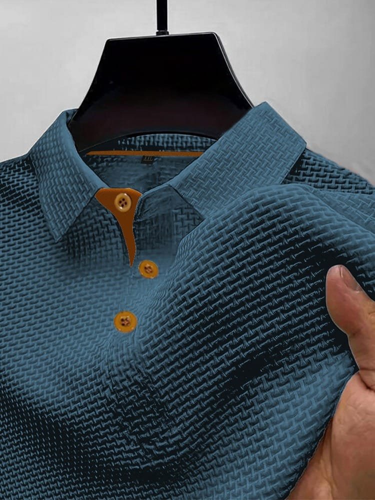 Men's Classic Knitted Polo Shirt Close Up