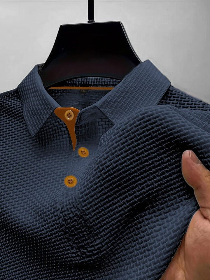 Men's Classic Knitted Polo Shirt Detail