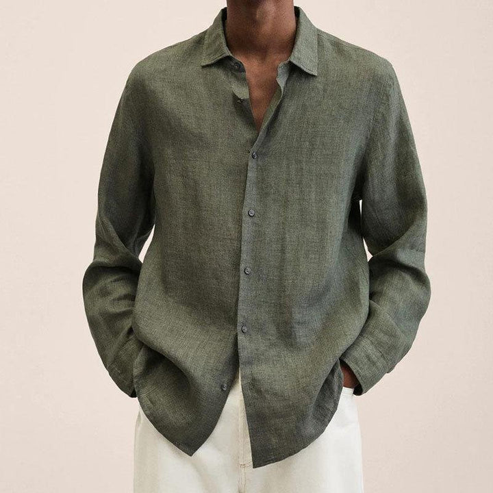 Men's Classic Linen Shirt | Relaxed Fit Airy Weave Angle