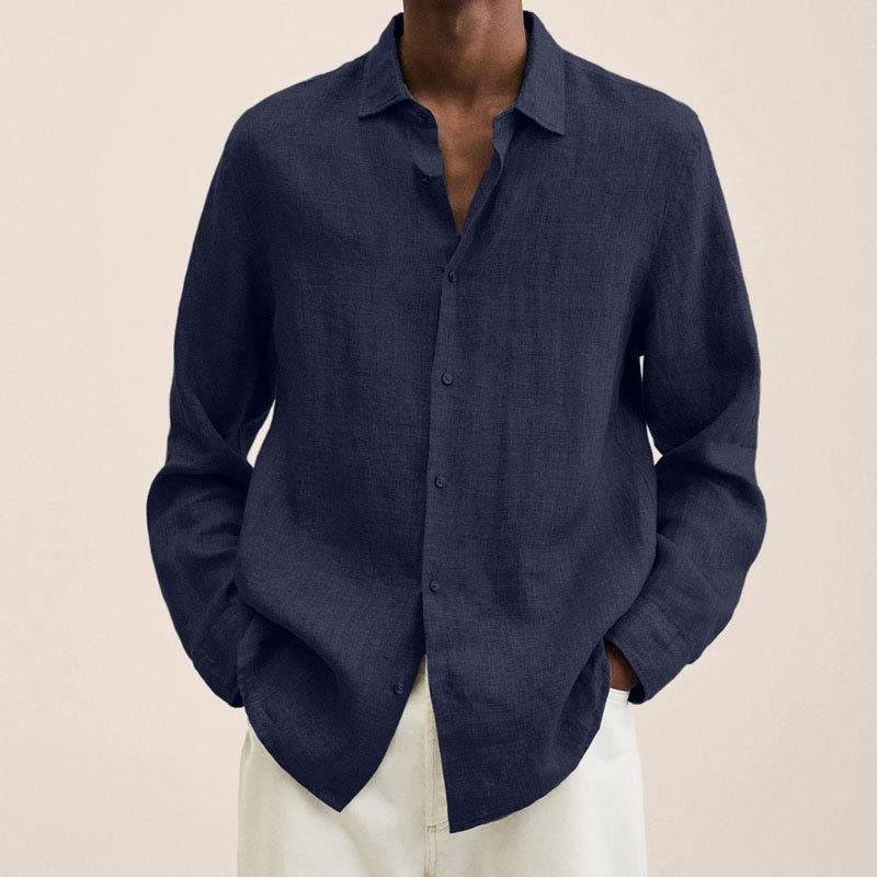 Men's Classic Linen Shirt | Relaxed Fit Airy Weave Detail