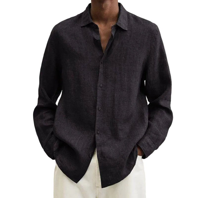 Men's Classic Linen Shirt | Relaxed Fit Airy Weave Front