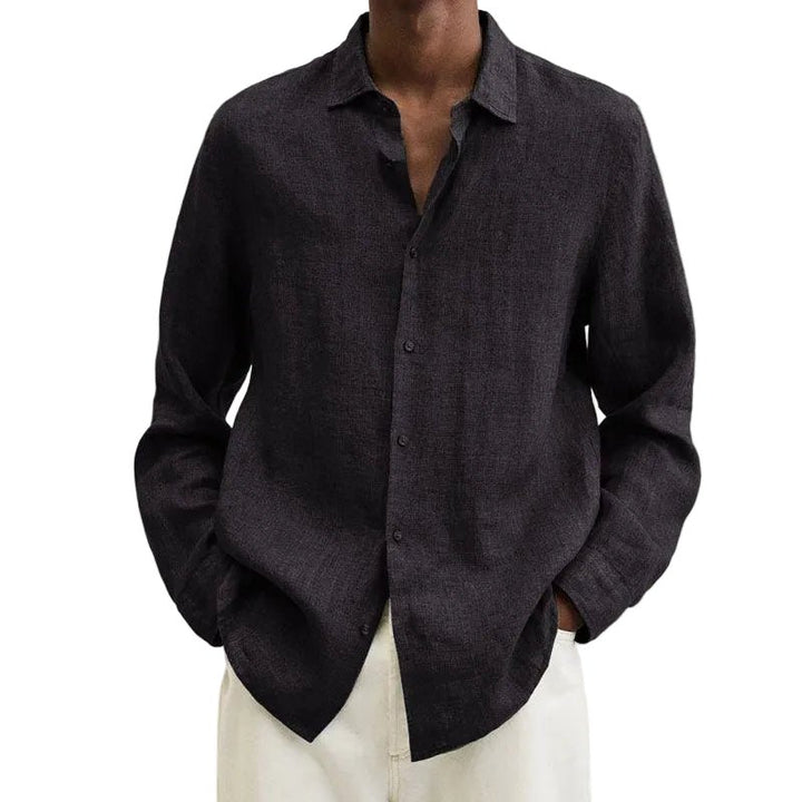 Men's Classic Linen Shirt | Relaxed Fit Airy Weave Front